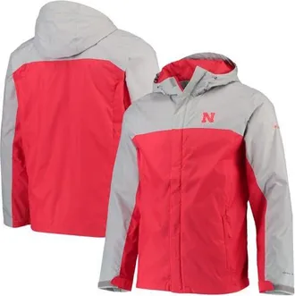 Columbia Mens Columbia Gray/Scarlet Nebraska Huskers Glennaker Storm Full-Zip Jacket at Nordstrom, Size Medium