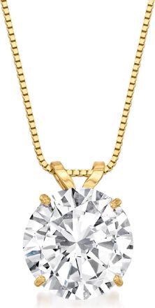 Ross-Simons CZ Solitaire Necklace in 14kt Yellow Gold