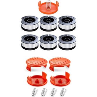 OEM Bobinas Y 5 Tapas Para Desbrozadora Black+decker Rc100p, Hilo De 1,65 Mm De Di&aacute;metro, 10 M