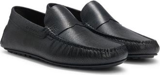 BOSS Driver-sole moccasins in printed leather