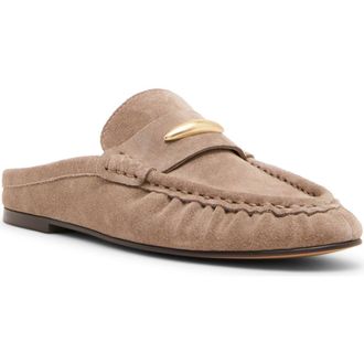 Steve Madden Rixy Metal Crescent Mule in Taupe Suede at Nordstrom, Size 5.5