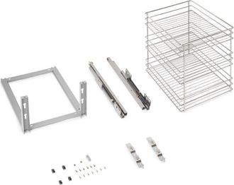 Emuca Emuca - Carro Extra&iacute;ble Supra De Fijaci&oacute;n Inferior Con Cierre Suave, M&oacute;dulo 400mm, Acero, Cromado
