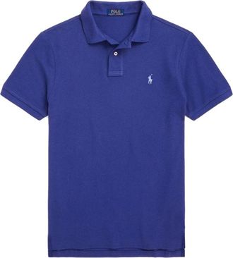 Polo Ralph Lauren Custom Slim Fit Mesh Polo Shirt - Heren - Polos - Blauw - 2XL - Katoen - Tops
