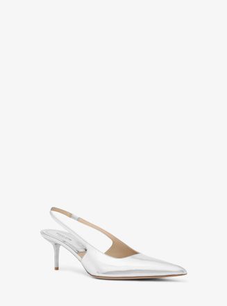 Michael Kors Emma Metallic Leather Slingback Pump