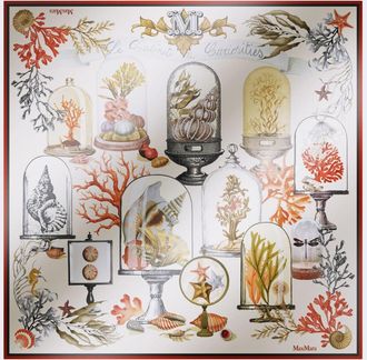 Max Mara Foulard quadrato in twill di seta con stampa grafica