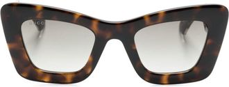 Gucci tortoiseshell cat-eye sunglasses - women - Acetate/Acrylic - 49 - Brown