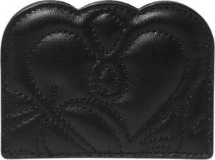 Alexander McQueen Accessoires, Dames, Zwart, ONE Size, Gewatteerde Leren Kaarthouder