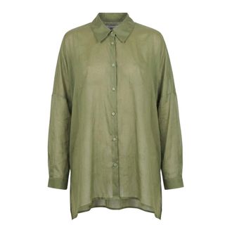 Ni&ugrave; Shirts, female, Green, Size: XS Camicia Rettangolo