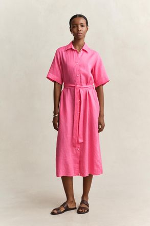 GANT Women Linen Shirt Dress (46) BRIGHT FUSCHIA