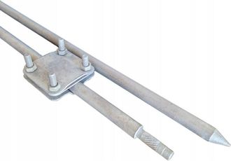 OEM Electrodo De Puesta A Tierra Para Pararrayos Plegable Con Pin Pv 3mb 2x1,5m Galvanizado En Caliente + Conector