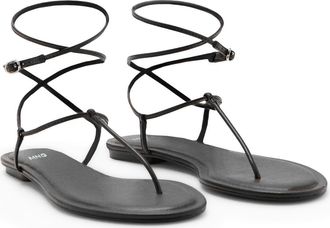 Mango Ankle Wrap Sandals in Chocolate at Nordstrom, Size 35