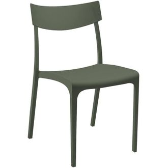 Dmora Dmora - Sedia da esterno Lupia, Seggiola da giardino, Seduta outdoor multiuso, Panchina da giardino, Made in Italy, 54x46 h80 cm, Verde