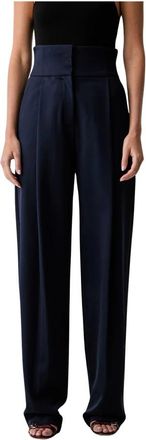 Elisabetta Franchi Gabardine Wijde Broek - Dames - Wijde Broeken - Blauw - XS - Katoen - Broeken