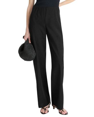 Vince High Waist Bias Linen-Blend Pant
