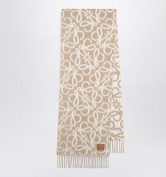 Loewe Beige/white scarf in alpaca and wool blend