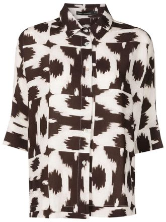 Lenny Niemeyer Puglia button-up shirt - women - Viscose - GG - Brown