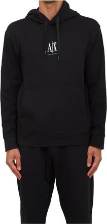 A|X Armani Exchange Zwarte Sweatshirt Katoen Polyester Elastaan - Heren - Hoodies - Zwart - L - Katoen - Hoodies & sweatvesten