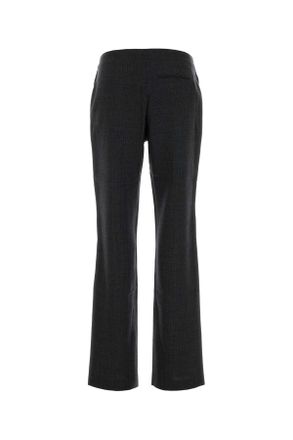 Our Legacy Womens Embroidered Wool Pant Smoke Grey Micro Herringbone Exterior: Pantaloni