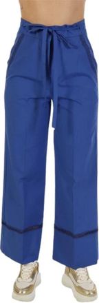 Marella Broeken > Chinos - Dames - Wijde Broeken - Blauw - 3XL - Broeken