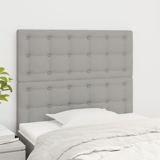vidaXL Cabeceros 2 Unidades De Tela Gris Claro 100x5x78/88 Cm Vidaxl