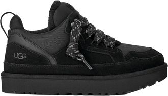 UGG Black Lowmel Padded Collar Oversized Tongue Suede Sneakers