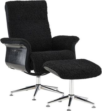 VE DESIGN Design Relaxsessel Hagön mit Fusshocker, Schwarz