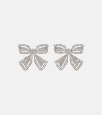Self Portrait Bow crystal-embellished earrings