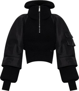 Dsquared2 Jassen, Dames, Zwart, S, Wol, Snowball Knit Kaban