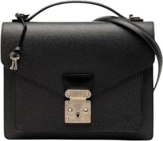 Louis Vuitton Pre-owned Shoulder Bags, male, Black, Size: ONE SIZE Pre-owned Monceau Taiga 2way Bag