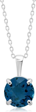 MAX + STONE 14k Yellow or White Gold 8mm Gemstone Round Pendant Necklace with 18 Inch Chain