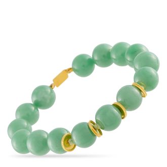 Luxury Bazaar 18K Yellow Gold Jade Bracelet MF19-080726
