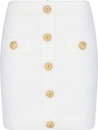 Balmain Minigonna bouclé - Bianco