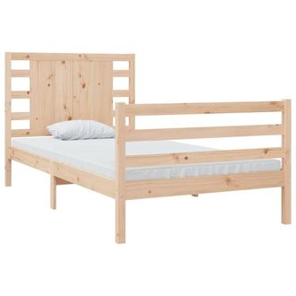 Berkfield Home Beautiful Bed Frame Solid Wood Pine 90x200 cm in Light Tan