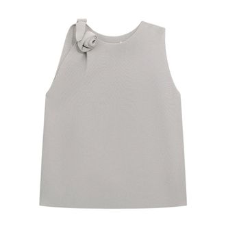 Liviana Conti Sleeveless Tops, female, Gray, Size: M Maglia Clizia