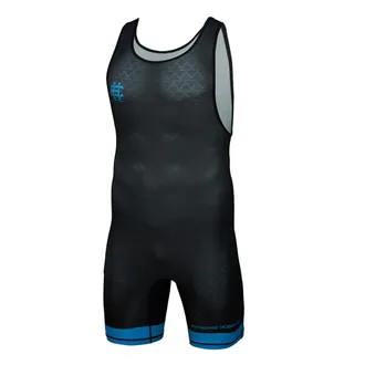 OEM Leotardo De Lucha Libre Negro Con Armadura Para Hombre, Talla 2xl, Azul