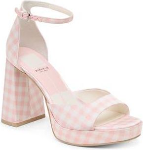 Dolce Vita x Byrdie Golf Pandro Ankle Strap Platform Sandal in Pink Plaid at Nordstrom Rack, Size 6.5