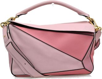 Loewe Puzzle Leather Pink Leather Handbag (Pre-Owned)