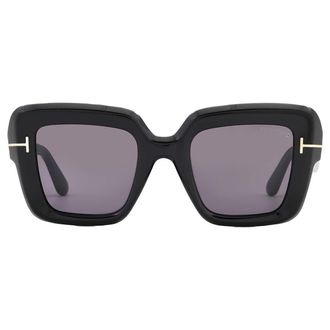 Tom Ford Esme Smoke Square Ladies Sunglasses FT1157 01A 50