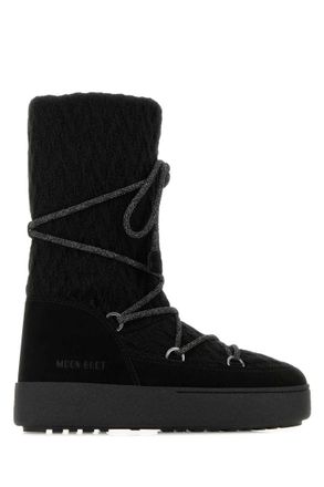 Moon Boot Black Logo Boots