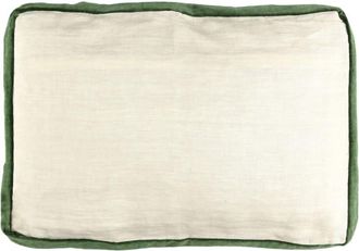 POMAX Coj&iacute;n lino blanco y verde 60X40