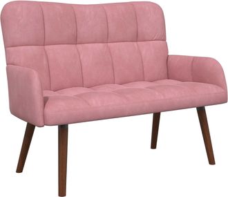 vidaXL Sof&aacute; De 2 Plazas Rosa 115 X 61 X 87 Cm Terciopelo Vidaxl