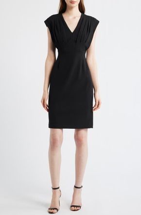 Anne Klein Pleated Bodice Sheath Dress in Anne Black at Nordstrom, Size 14