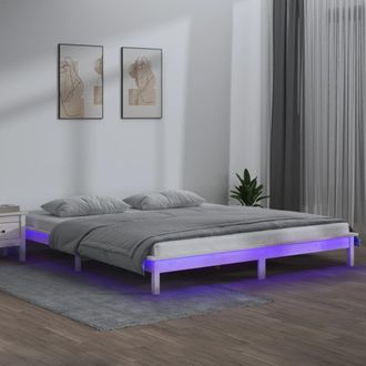 Berkfield Home LED Bed Frame White 160x200 cm Solid Wood