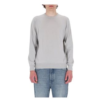 Barba Round-neck Knitwear, male, Gray, Size: XL Round-neck Knitwear