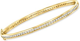 Ross-Simons CZ Eternity Bangle Bracelet in 18kt Gold Over Sterling