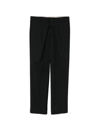 Incotex Black Straight-Leg Structured Fabric Trousers