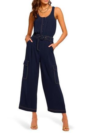 Ramy Brook Greta Wide Leg Crop Jumpsuit in Spring Navy at Nordstrom Rack, Size Medium