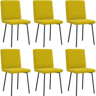 vidaXL Sillas De Comedor 6 Unidades Terciopelo Amarillo Vidaxl