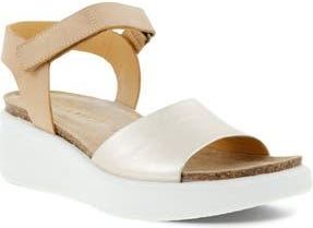 Ecco CORKSPHERE Flowt Wedge Cork Sandal in Pure White Gold/Powder at Nordstrom Rack, Size 10-10.5Us / 41Eu