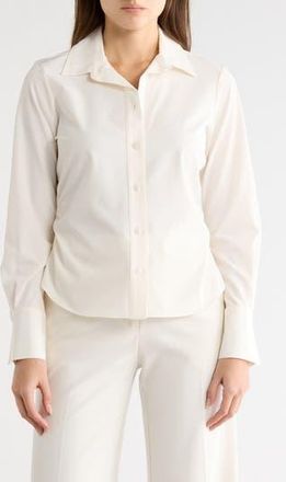 DKNY Everyday Stretch Long Sleeve Button-Up Shirt in Ivory at Nordstrom Rack, Size X-Large